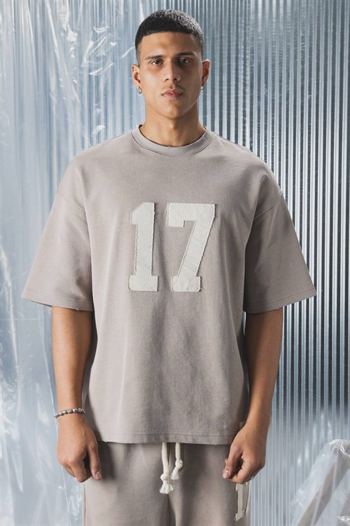 Wholesale Mens Beige T-Shirt and Pants Set