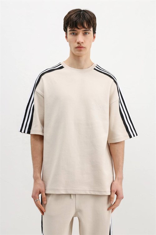Wholesale Mens Beige T-Shirt and Pants Set