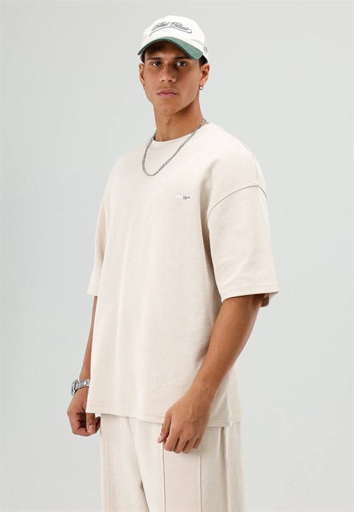 Wholesale Mens Beige T-Shirt and Pants Set