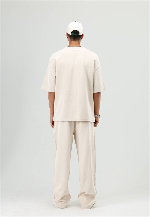 Wholesale Mens Beige T-Shirt and Pants Set