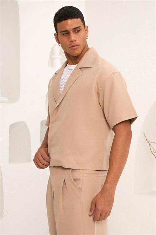 Wholesale Mens Beige T-Shirt and Pants Set