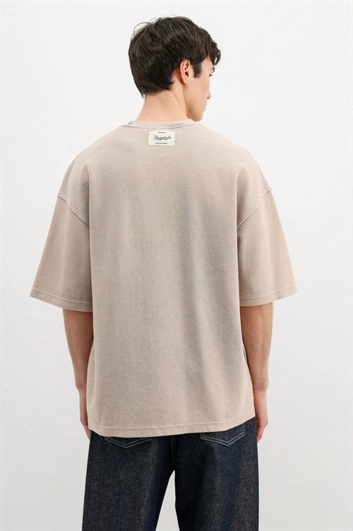 Wholesale Mens Beige T-Shirt