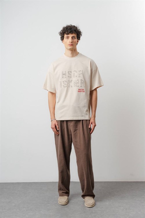 Wholesale Mens Beige T-Shirt