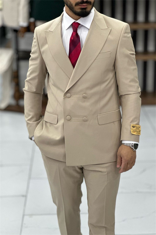 Wholesale Mens Beige Two-Piece Suit