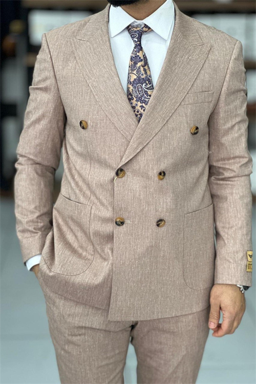 Wholesale Mens Beige Two-Piece Suit