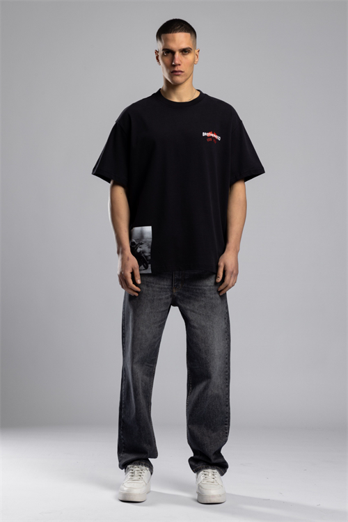 Wholesale Mens Black Basic T-shirt