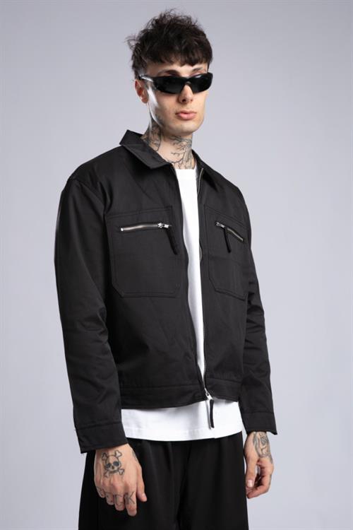 Wholesale Mens Black Detailed Jacket