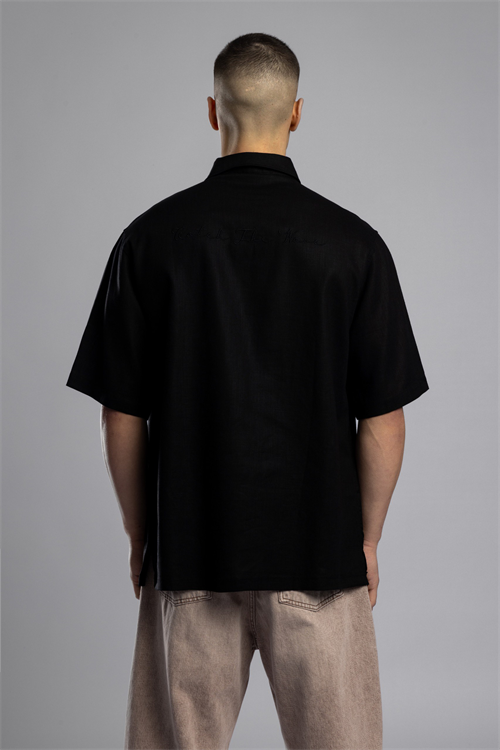 Wholesale Mens Black Embroidered Shirt