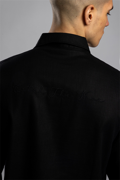 Wholesale Mens Black Embroidered Shirt
