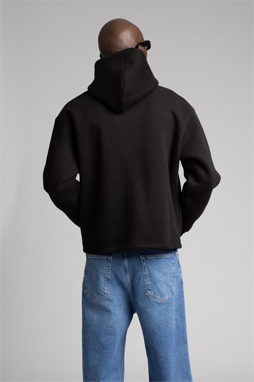 Wholesale Mens Black Embroidered Sweatshirt 