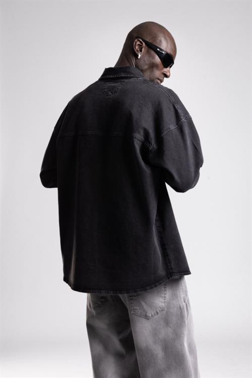 Wholesale Mens Black Jean Shirt