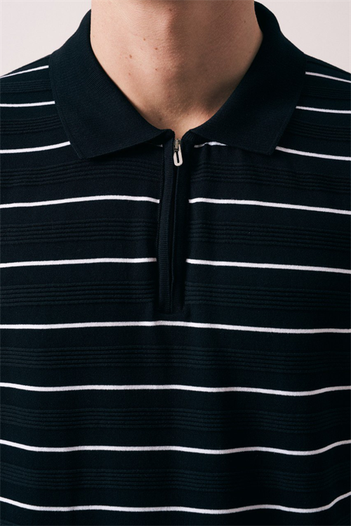 Wholesale Mens Black Knit Polo Shirt