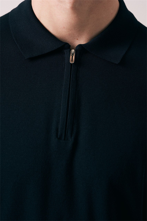 Wholesale Mens Black Knit Polo Shirt