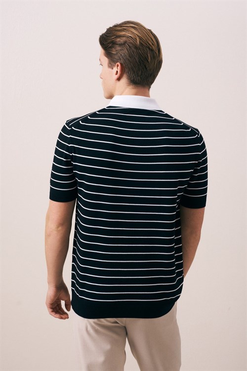Wholesale Mens Black Knit Polo T-Shirt