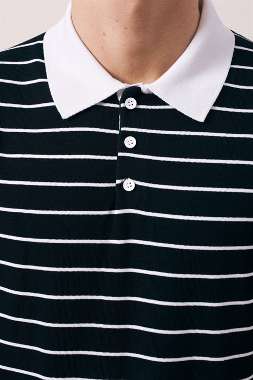 Wholesale Mens Black Knit Polo T-Shirt