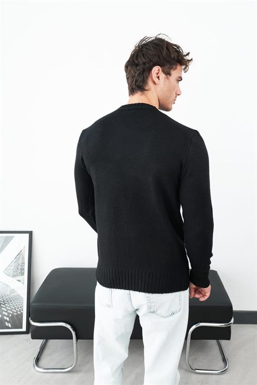 Wholesale Mens Black Knit Sweater