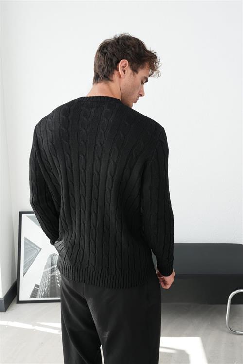 Wholesale Mens Black Knit Sweater