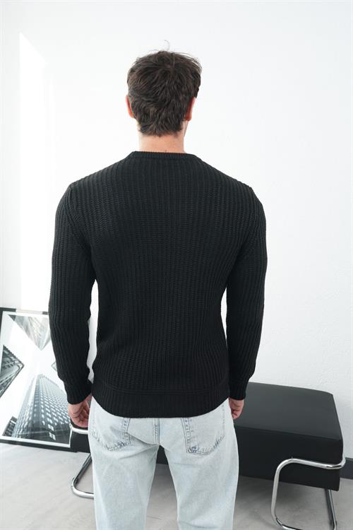 Wholesale Mens Black Knit Sweater