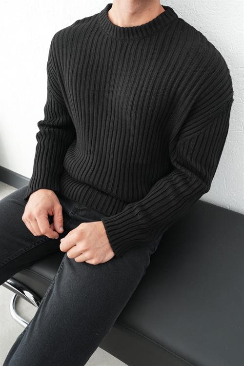 Wholesale Mens Black Knit Sweater