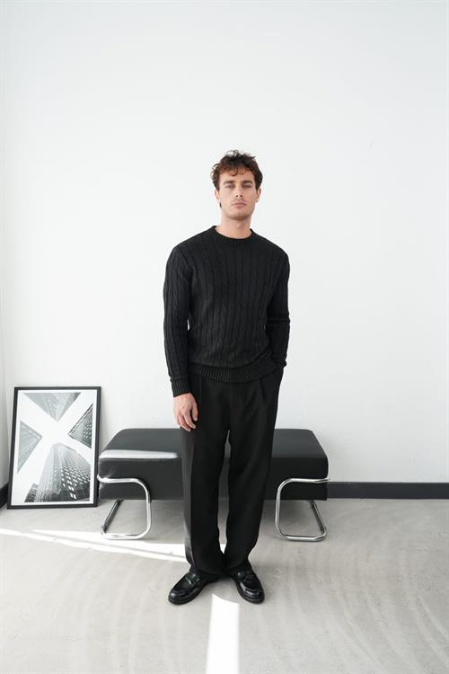 Wholesale Mens Black Knit Sweater