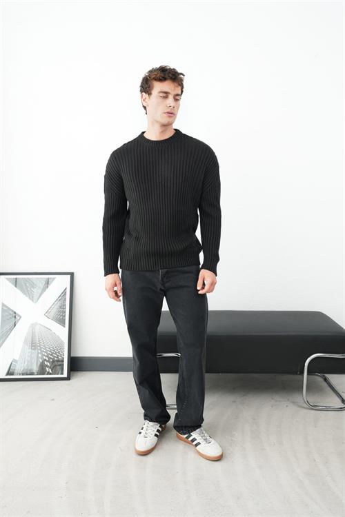 Wholesale Mens Black Knit Sweater