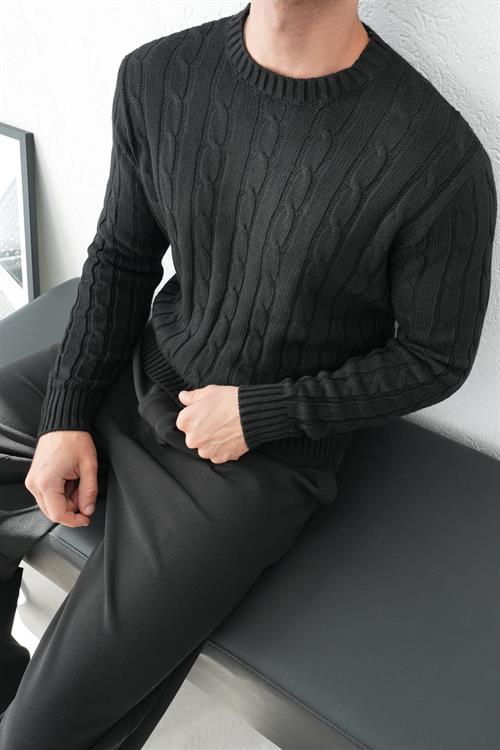 Wholesale Mens Black Knit Sweater