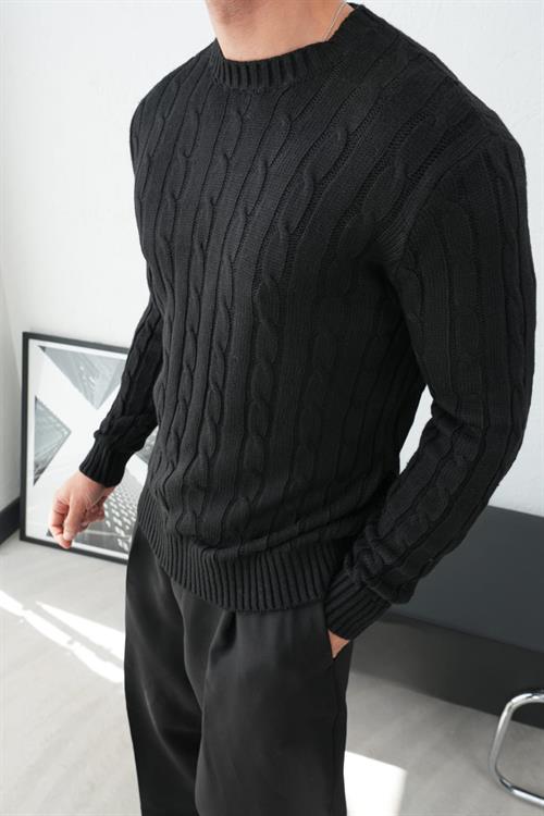 Wholesale Mens Black Knit Sweater