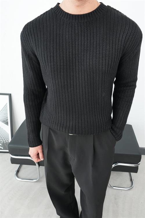 Wholesale Mens Black Knit Sweater