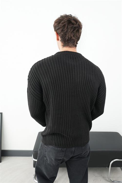 Wholesale Mens Black Knit Sweater