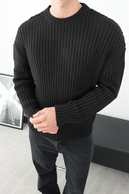 Wholesale Mens Black Knit Sweater