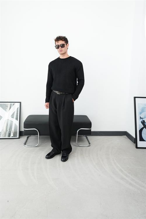 Wholesale Mens Black Knit Sweater