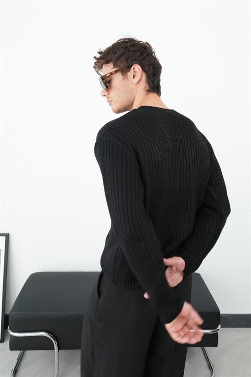 Wholesale Mens Black Knit Sweater
