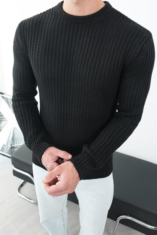 Wholesale Mens Black Knit Sweater