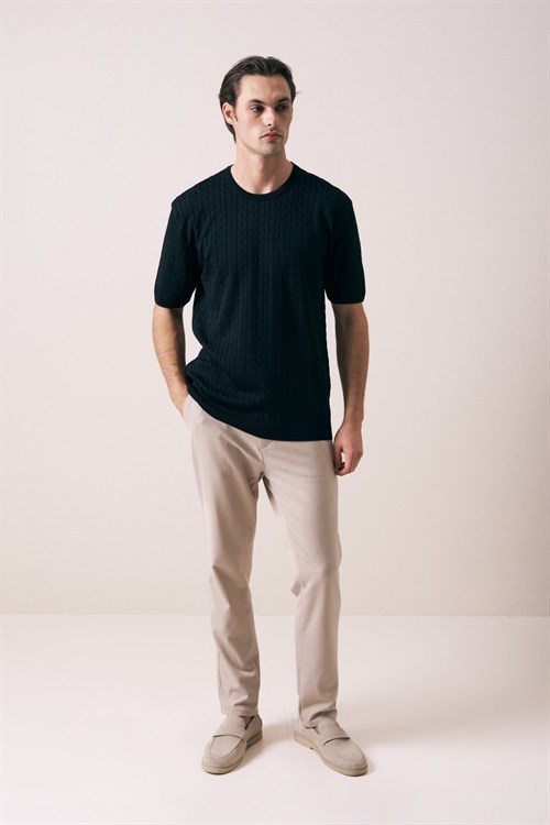 Wholesale Mens Black Knit T-Shirt