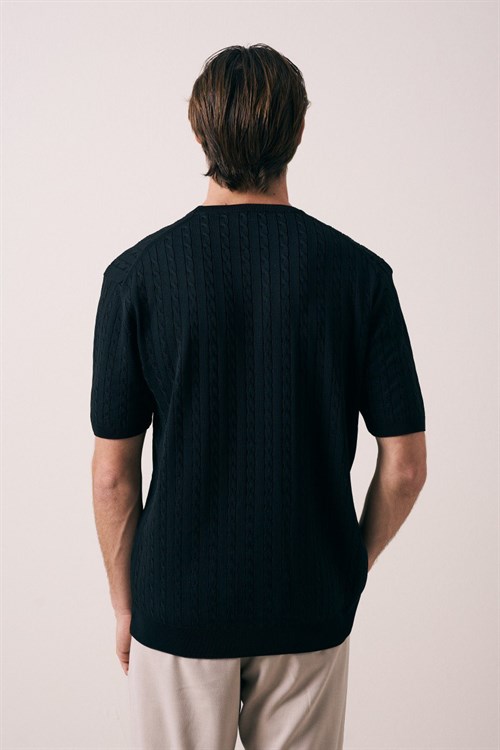 Wholesale Mens Black Knit T-Shirt