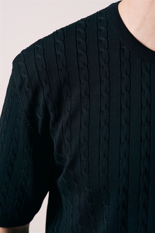 Wholesale Mens Black Knit T-Shirt