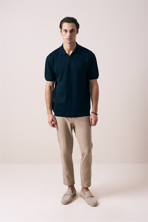 Wholesale Mens Navy Knit T-Shirt