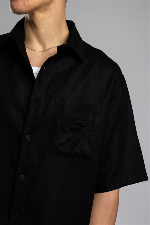Wholesale Mens Black Linen Shirt