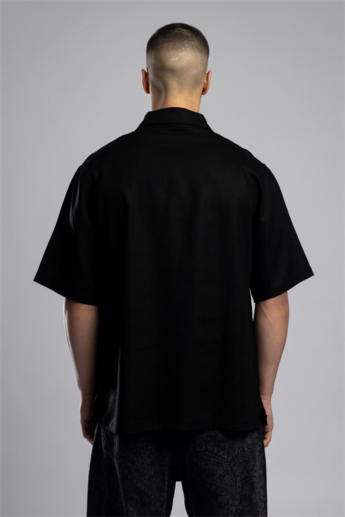 Wholesale Mens Black Linen Shirt