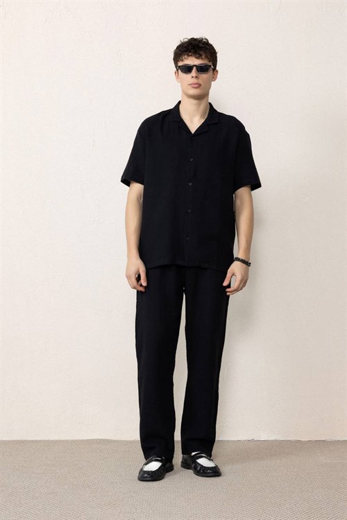Wholesale Mens Black Muslin Baggy Sweatpants