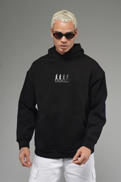 Wholesale Mens Black Oversized Sweatshirt 