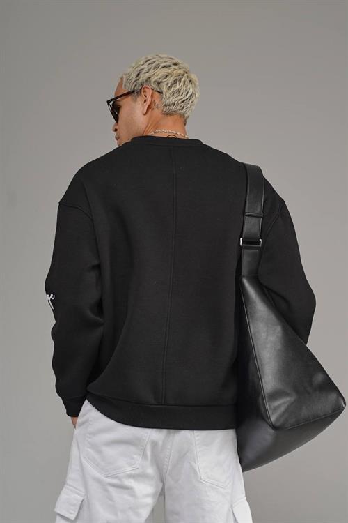 Wholesale Mens Black Oversized Sweatshirt