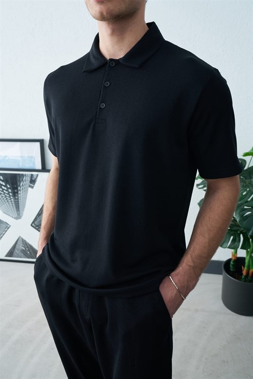 Wholesale Mens Black Polo T-Shirt