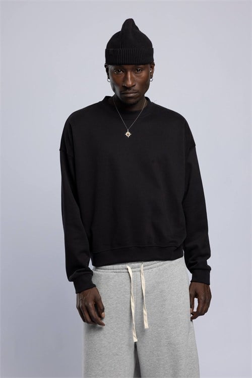 Wholesale Mens Black Printed Sweatshirt 