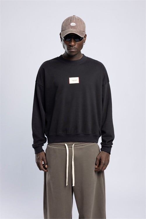 Wholesale Mens Black Printed Sweatshirt 