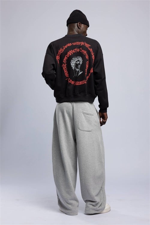 Wholesale Mens Black Printed Sweatshirt 