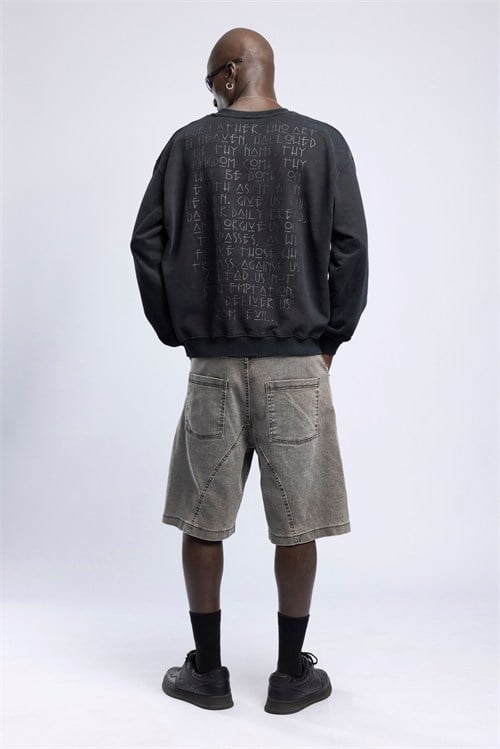 Wholesale Mens Black Printed Sweatshirt 