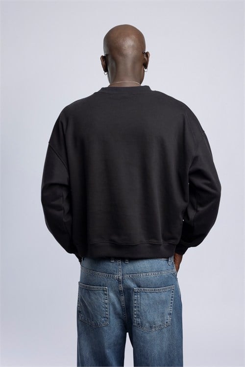 Wholesale Mens Black Printed Sweatshirt 