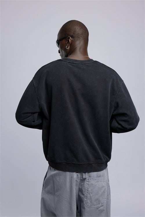 Wholesale Mens Black Printed Sweatshirt 