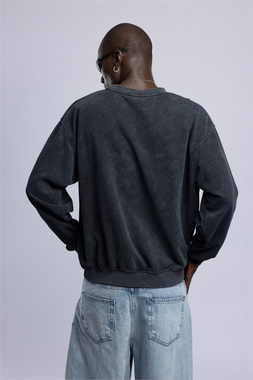 Wholesale Mens Black Printed Sweatshirt 